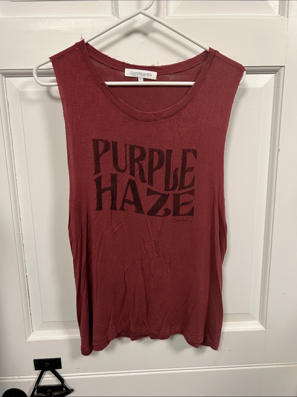 Daydreamer Burgundy Muscle Tee with 'Purple Haze' Graphic